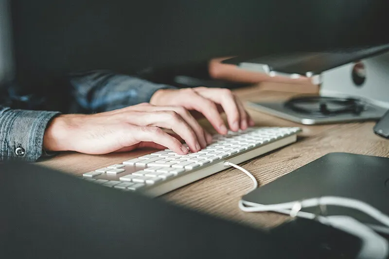 Media Online Articles Person Typing