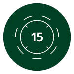 Icon to signify 15-minute procedures