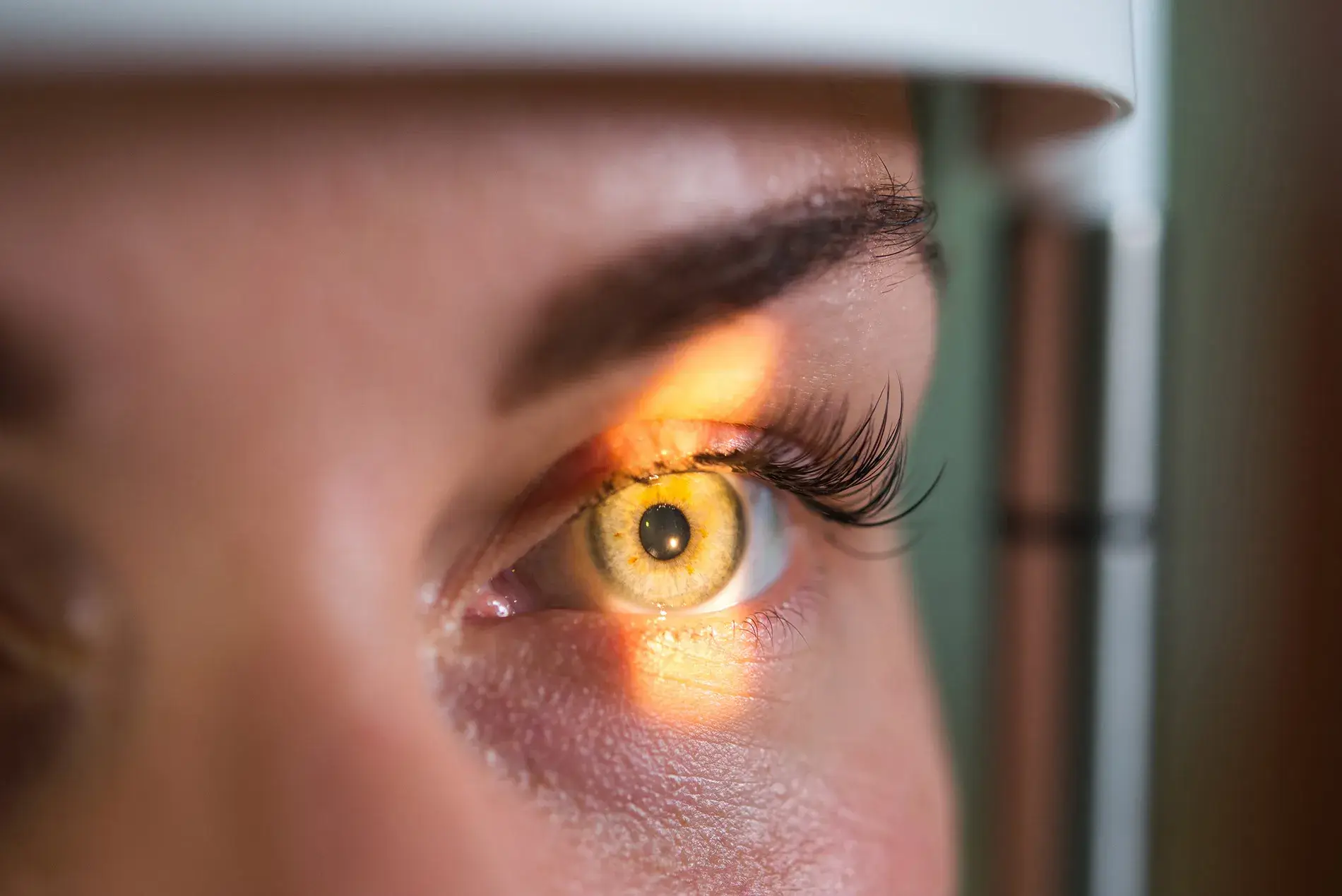 Close up of eye during examination with an eye care specialist in Oklahoma City