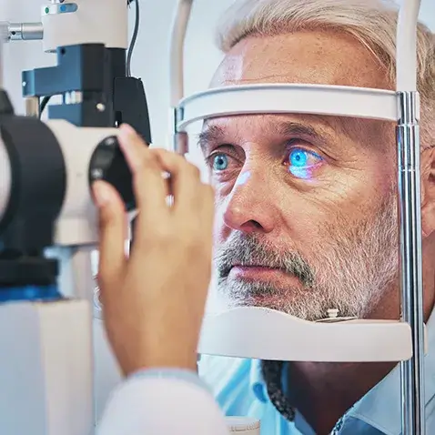 Man during eye examination