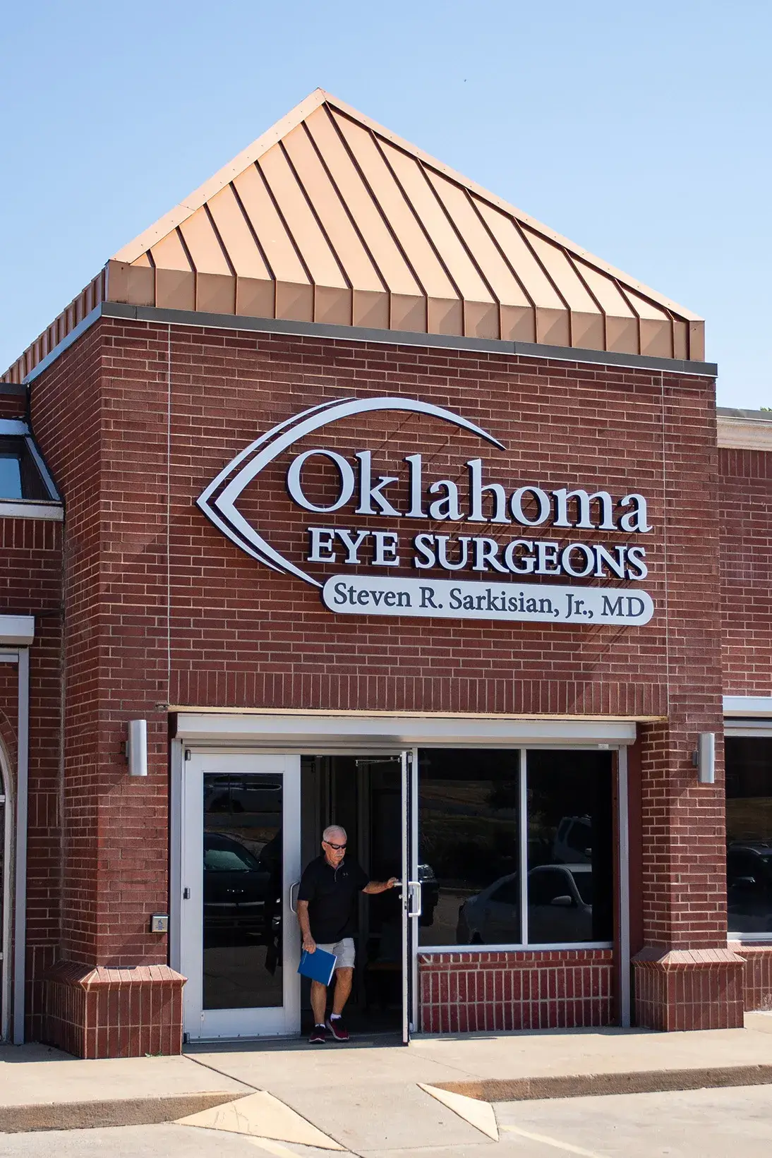 Patient exiting clinic door