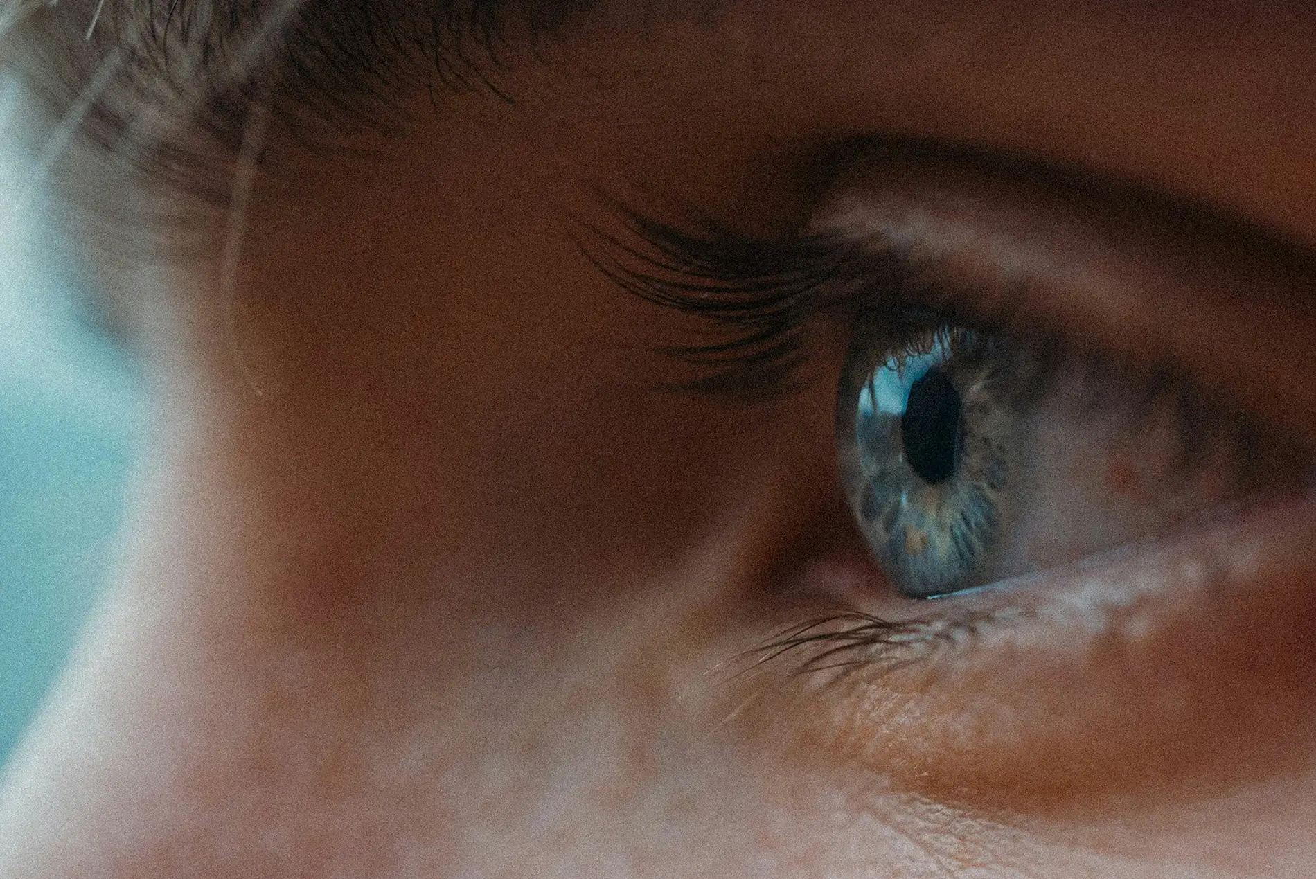 Close up of blue eye